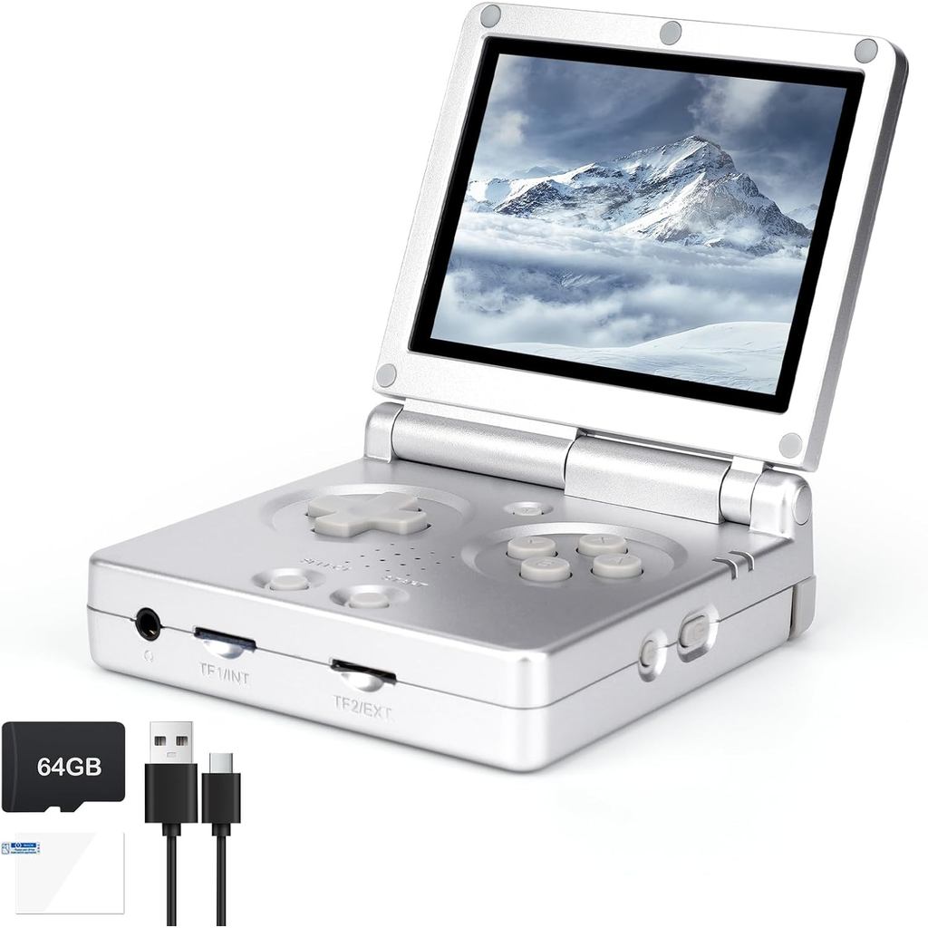 RG35XXSP FILP Console de Jogos Portátil Retrô com Tela IPS de 3,5 polegadas 640*480, Bateria de 3300mAh, Cartão TF de 64