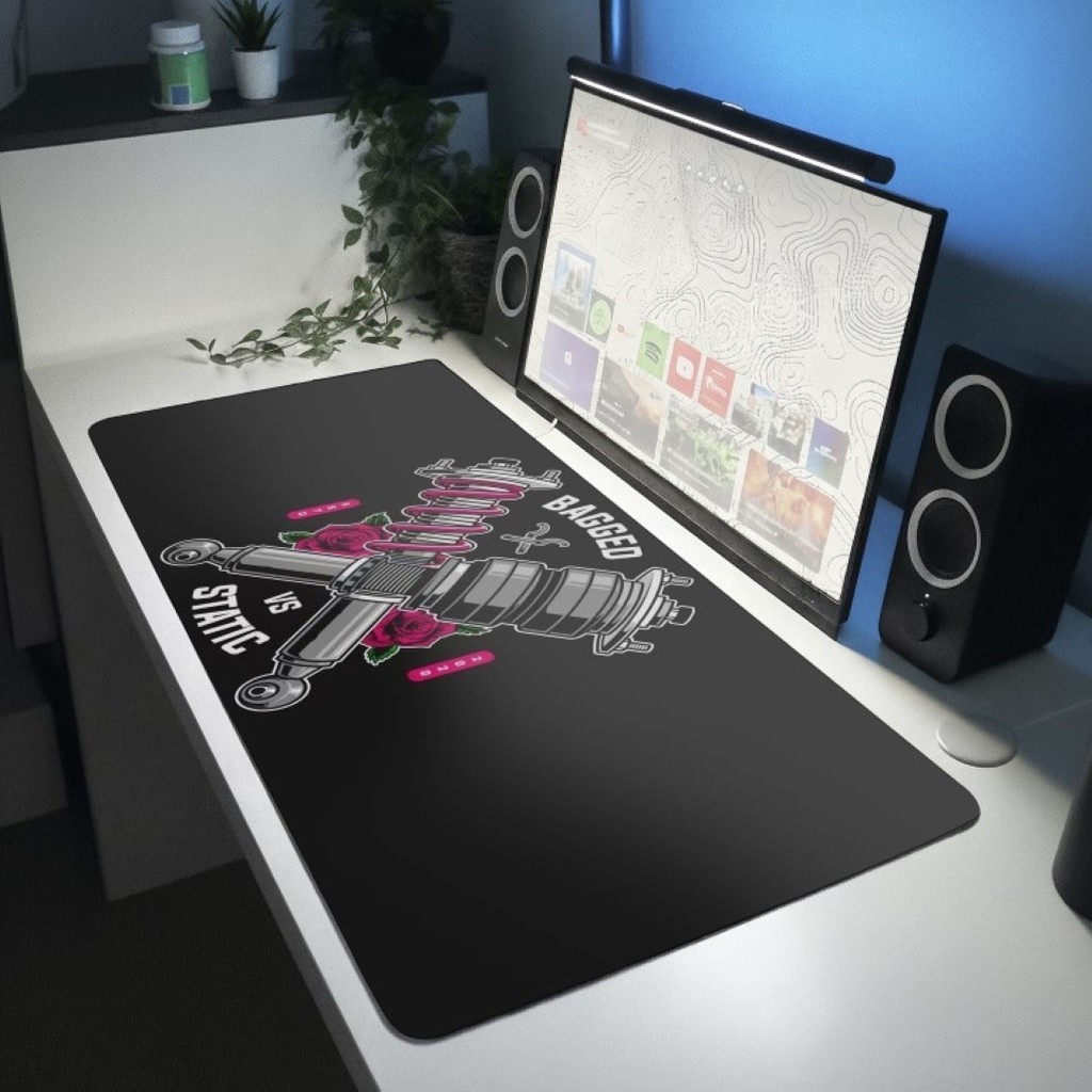Mousepad Gamer 80x30 Bagged vs Static Coilover Carros Suspensão Estilo Racing Desk Pad Mouse Pad Grande RGB