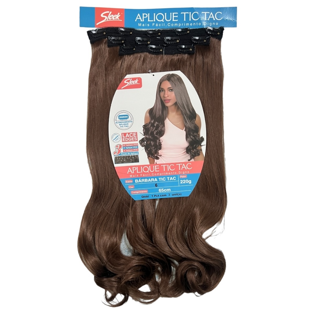 Cabelo cacheado SLEEK BARBARA TIC TACA cabelo orgânico 65 cm 220 g
