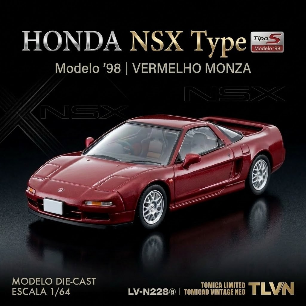 TOMICA LIMITED VINTAGE NEO 1/64 LV-N228d Honda NSX Type S 1998 (Monza Red)