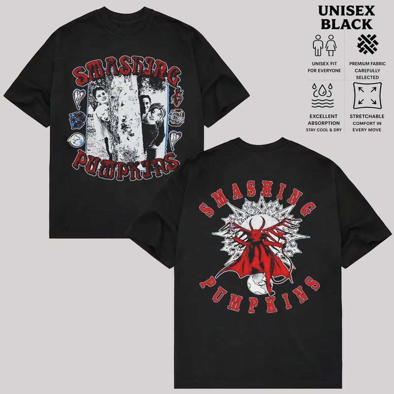 Music.Soul Camiseta e Sueter Unissex The Smashing Pumpkins Banda Vintage Red Bug Estampa Atemporal Elegante Estilosa ...