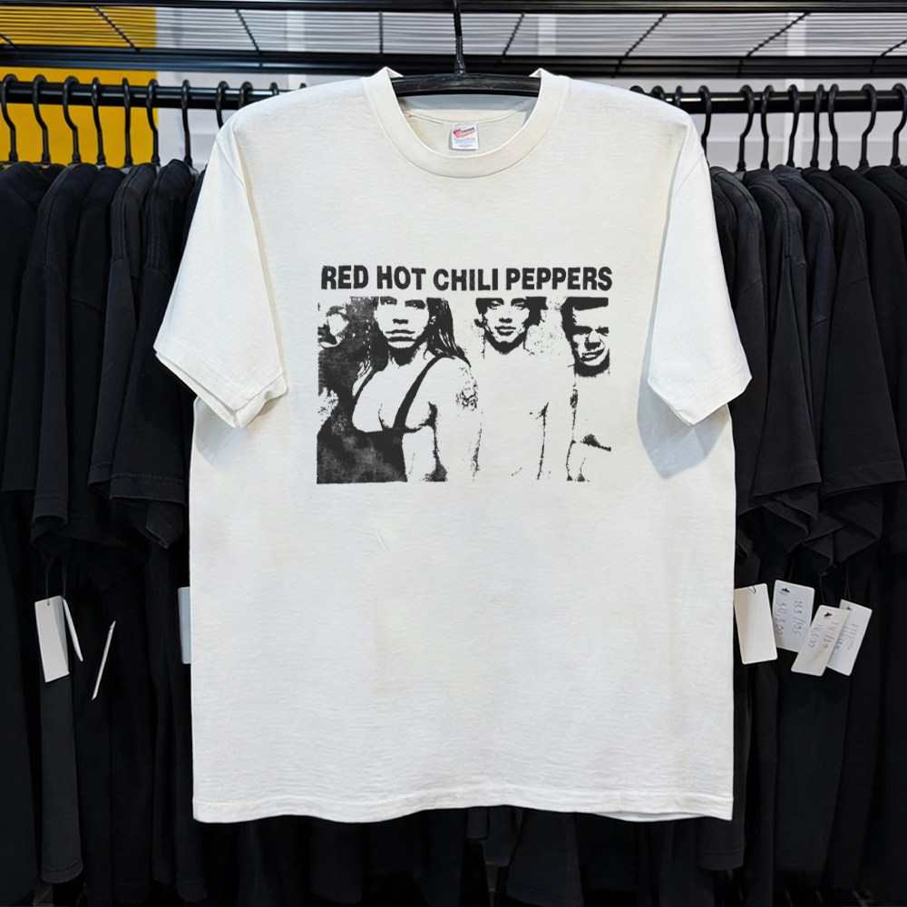 Music.Soul Camiseta Unissex Red Hot Chili Peppers Banda Estampa Retrato Vintage Confortavel Estilosa Premium Casual