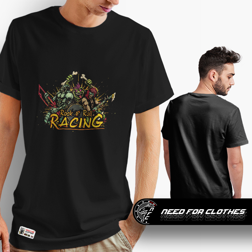 Camiseta Rock & Roll Racing SNES Battle Cars Retro Gaming