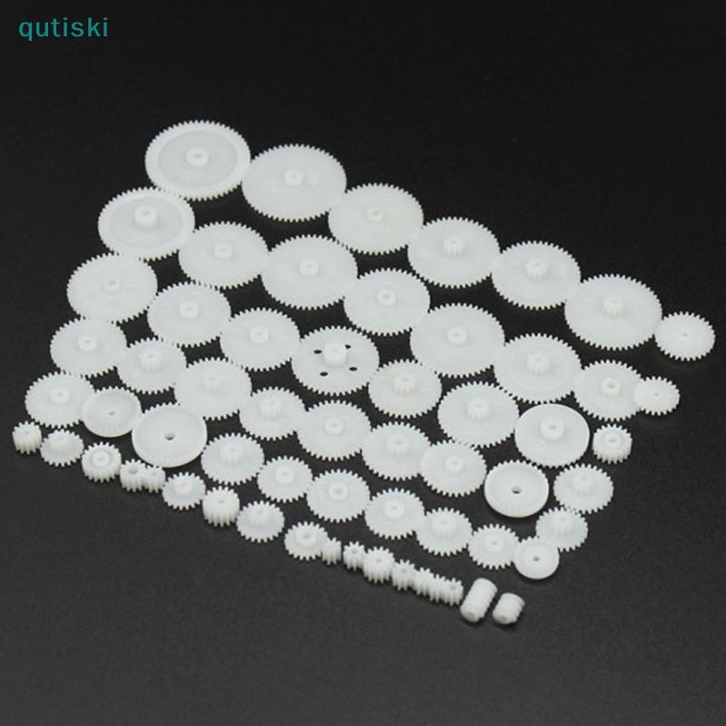 QUTI 58 Pçs/Set DIY Modelo Kit De Engrenagem De Motor 0.5 Módulo Conjunto Pa Plástico , Brinquedos Polias Redução De Car