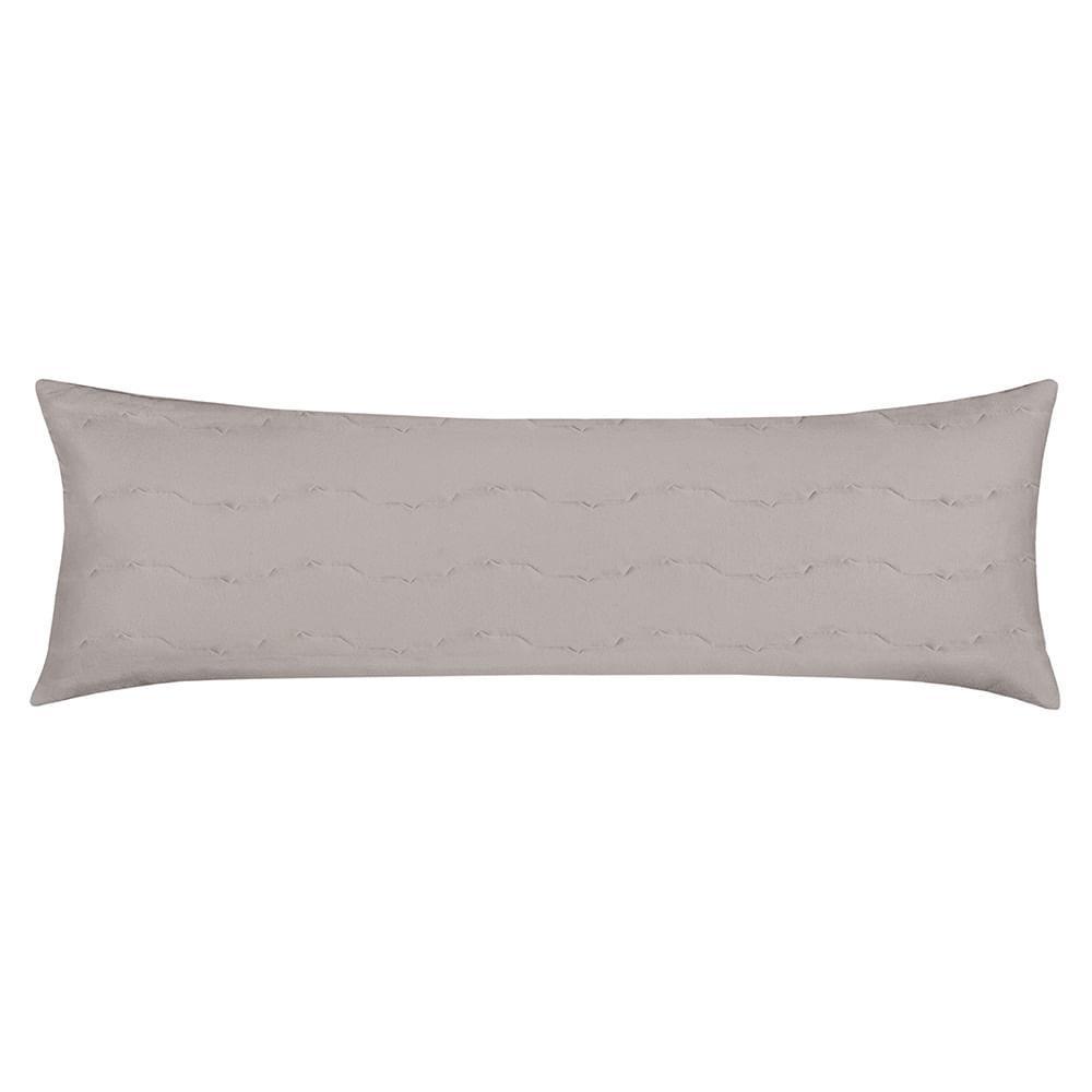 Porta Travesseiro Body Pillow Altenburg Malha Fio Penteado 100% Algodão Cinza Platinum