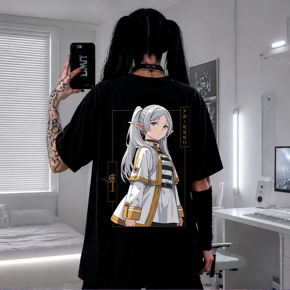 Camiseta Anime Frieren Beyond Journey's End Streetwear Casual treino