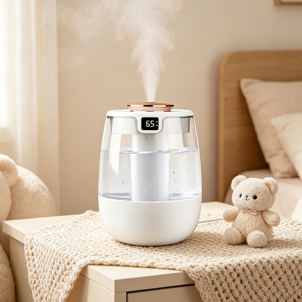 Digital Display Ultrasonic Cool Mist Humidifier, Large Transparent Water Tank Quiet Air Humidifier