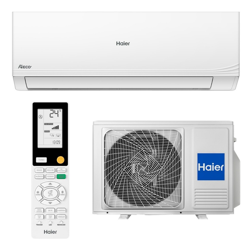 Ar Condicionado Split Hi Wall Haier 9000 Btu/h Inverter Frio Active Cool Wi-fi Hsqb-09rc1map Branco 220v