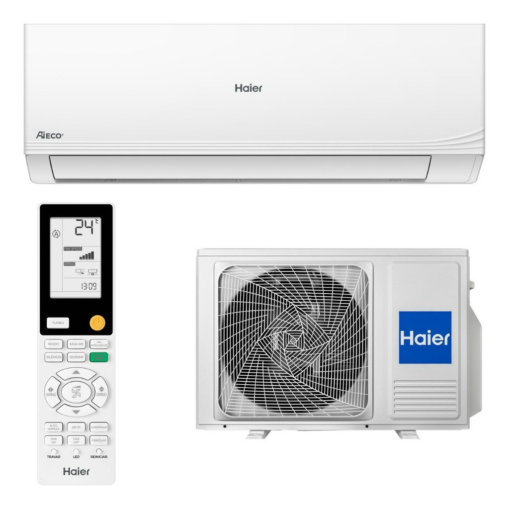 Ar Condicionado Split Hi Wall Haier 18000 Btu/h Inverter Frio Active Cool Wi-fi Hsqb-18rc1map Branco 220v