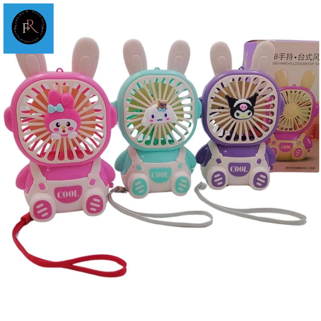Mini Ventilador Portátil Recarregável de Mesa Roupa Cool com Alça Hmaston AK-2401