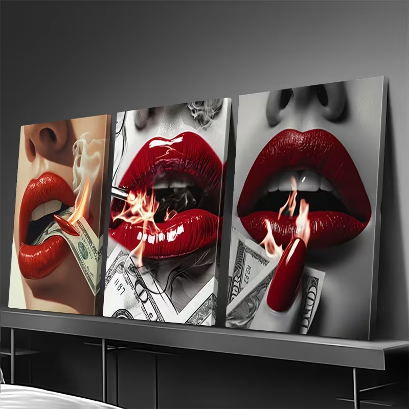 Quadro Decorativo Red Lips Luxury and Power
