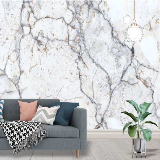 Papel de Parede Adesivo Mármore Luxury Gray Decoração Casa Painel Completo