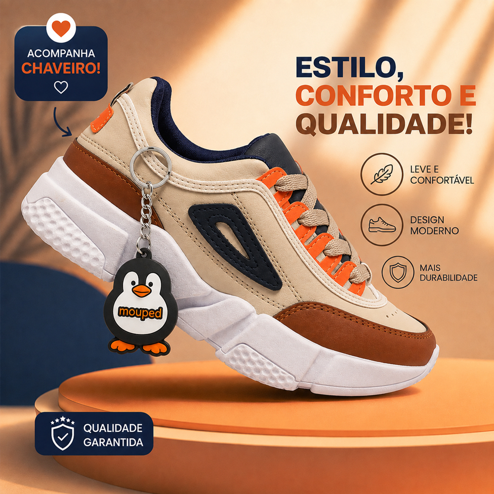Tênis Infantil Masculino Feminino Casual com Recortes Escolar Confortável com Chaveiro