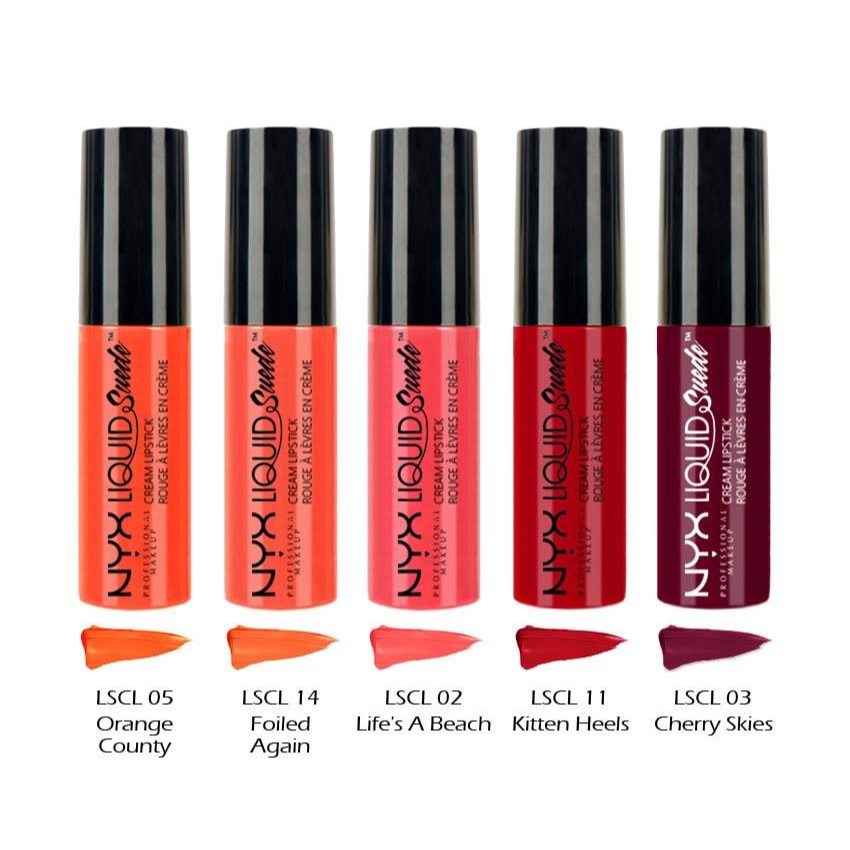 BELEZA MINHA | Kit 5 Mini Batons NYX Liquid Suede Matte - Red & Orange - 1,6 mL | Maquiagem