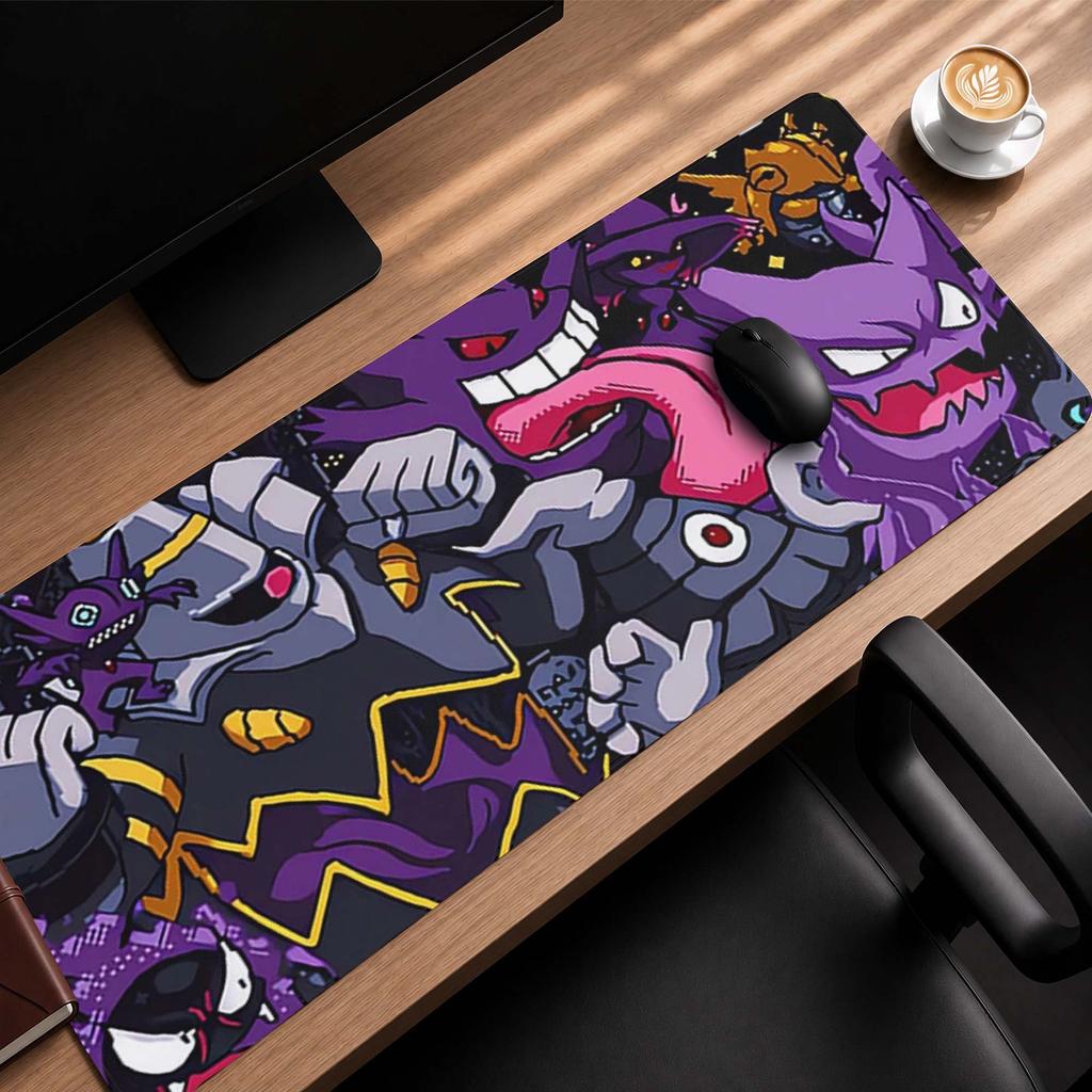 MousePad Antiderrapante 80x30 e 90x40 Pokemon Gaming, Mousepad Pokémon Pikachu, Tapete de Mesa para Teclado de PC
