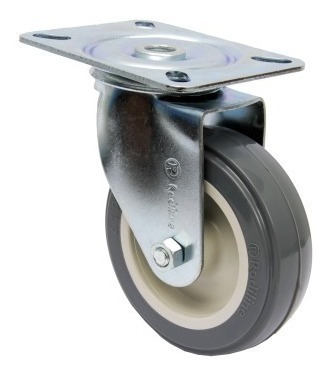 Rodizio Giratorio Placa 4pol. R412 Bp Pvc Anti Risco 65kg Por Roda