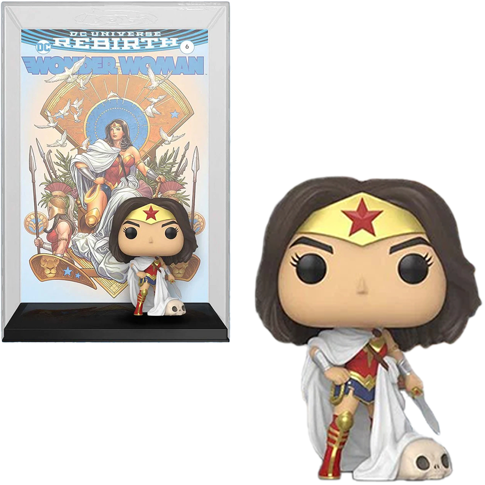 FUNKO POP COMIC COVER WONDER WOMAN REBIRTH ON THRONE 5501 NOVO ORIGINAL