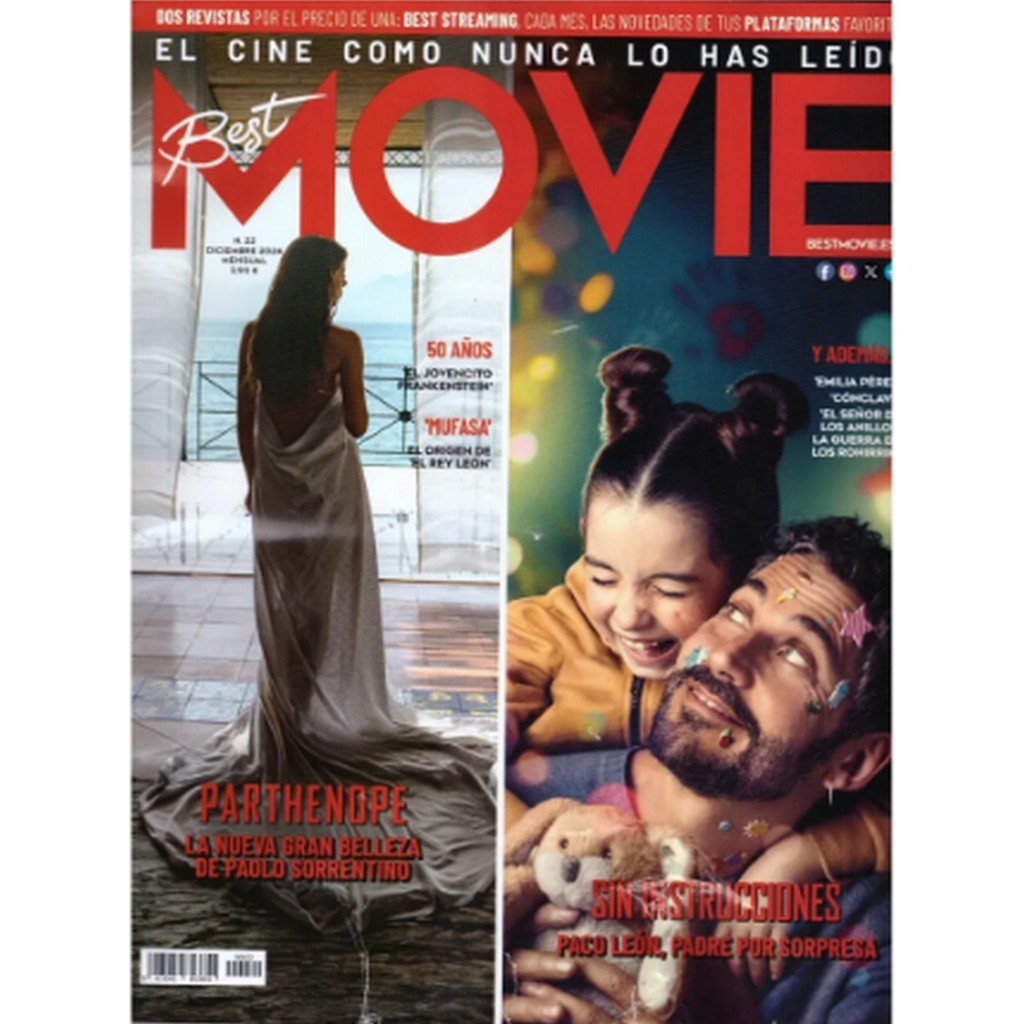 REVISTA BEST MOVIE, DE 2024, COM CELESTE DALLA PORTA E PACO LEÓN NA CAPA.