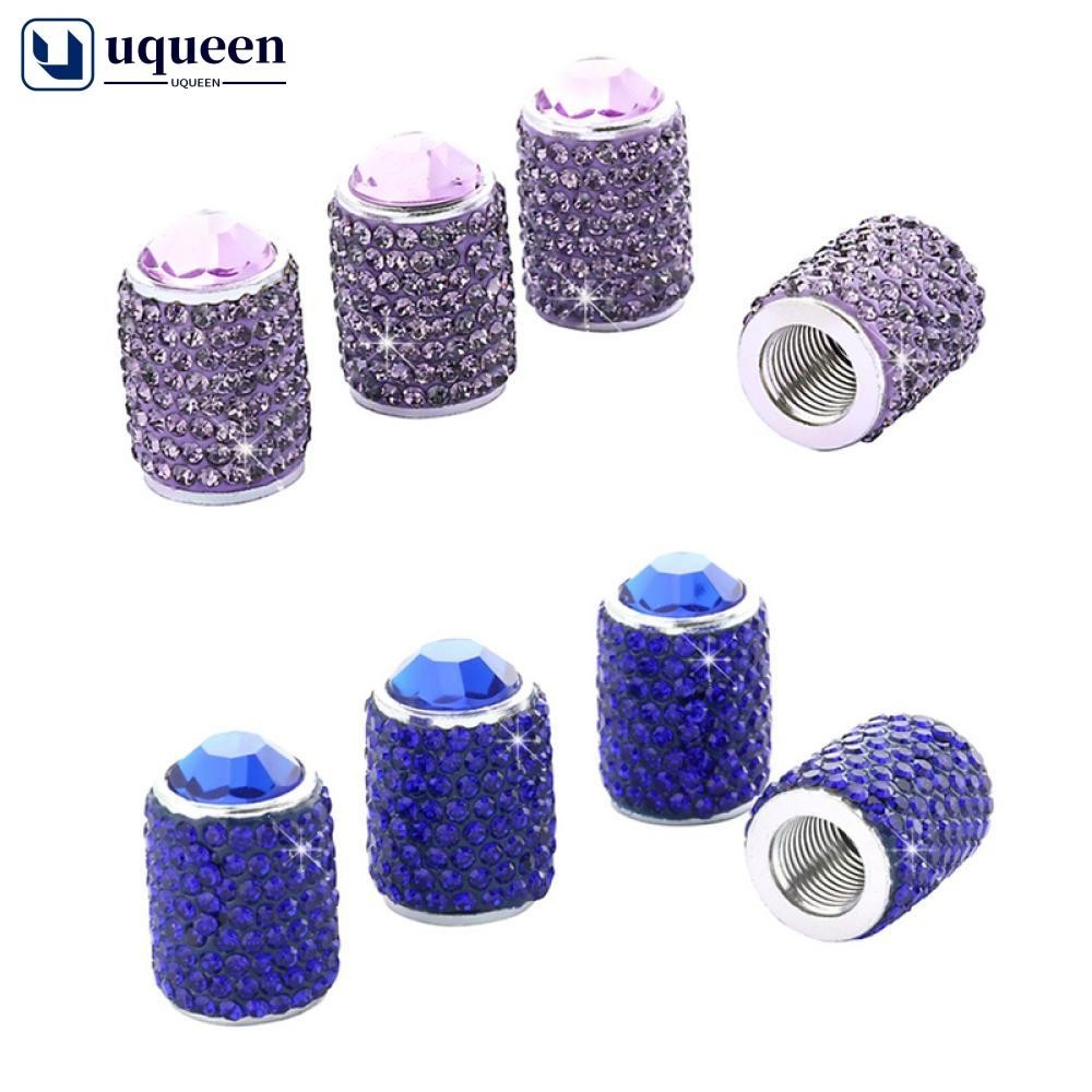 UQUEEN 4PCS Diamante Estilo Longo Brilhante Roda De Carro Tampas De Ar De Haste De Pneus Crown Dustproof Rhinestone