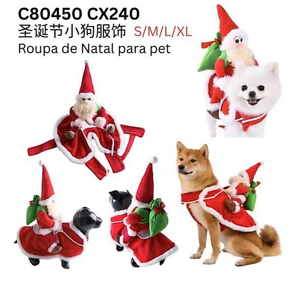 Kit Roupas FANTASIA de Cachorro，gatinho，Pet: Natal, Halloween e Estampadas - Tamanhos S/M/L/XL/XXL