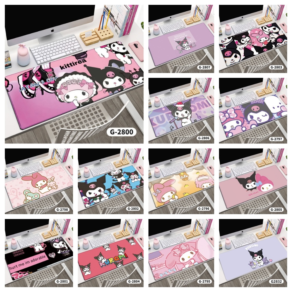 13 Cores Onegai My Melody Kuromi Padrão Grande Profissional E-Sports Mousepad Tapete De Teclado Antiderrapante Camurça S