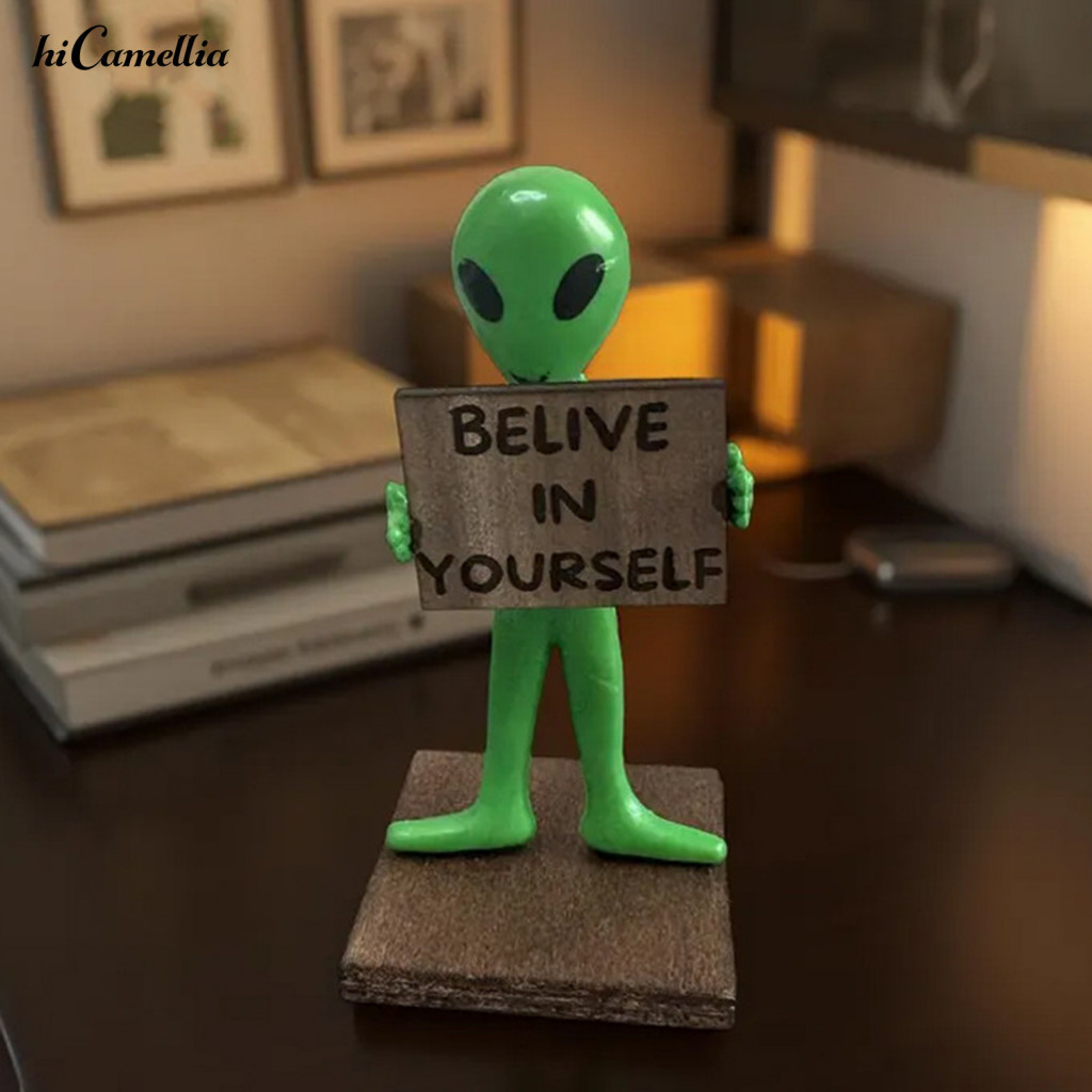 Colorful Alien Figurine Toy for Display Unique Engraved Desktop Ornament for Bedroom and Office Decor Intricate Design P