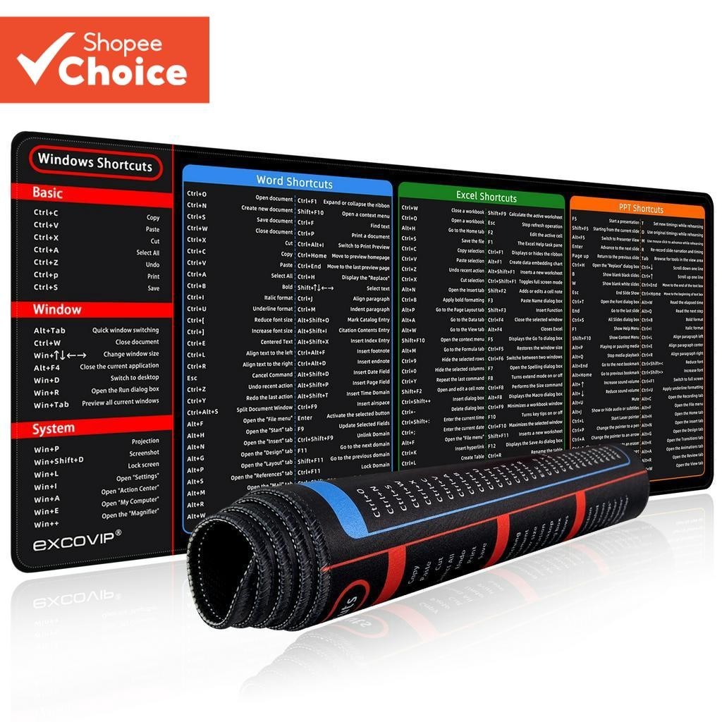 Excovip Mouse Pad Inglês Grande Confortável Anti-Derrapante para Laptop e Office