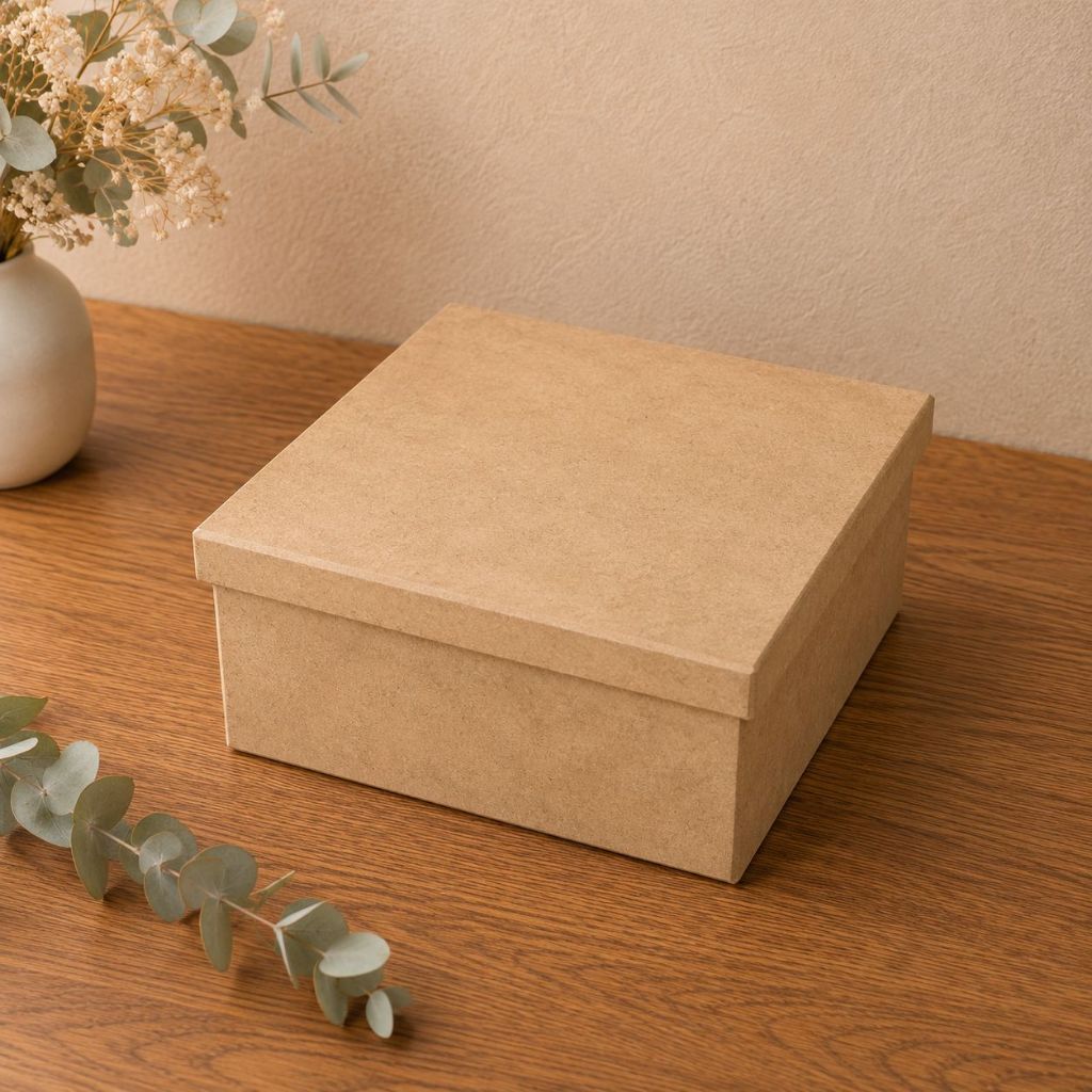 Caixa Tampa de Sapato 25x25x10 cm Organizador MDF Cru Presente Casamento