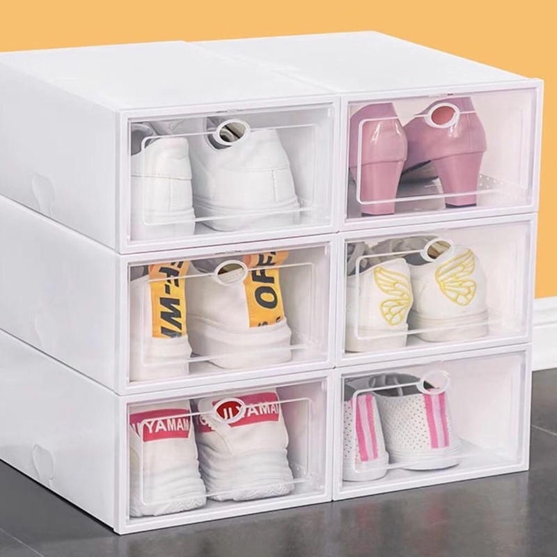 Kit10 Caixas Organizadoras Sapato Tênis Sapateira Empilhável Branca