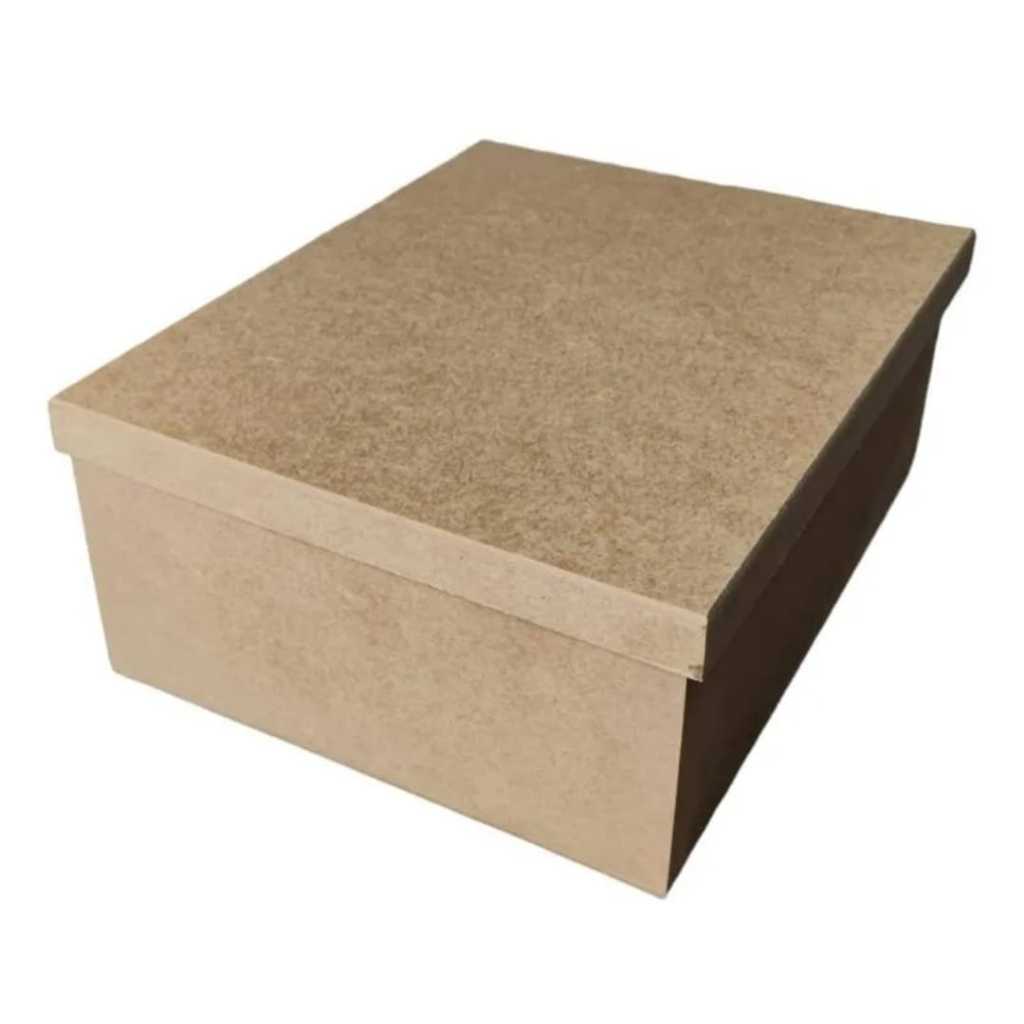 Caixa Retangular Tampa De Sapato Mdf 35x25x10 Cm Presente Artesanatos
