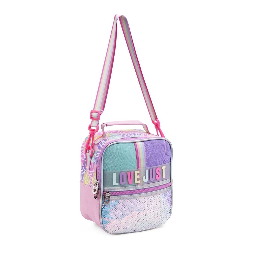 Lancheira Escolar Térmica Organizadora Paetê Colorida Escolar Menina Feminina Tendência Fofa Kawaii