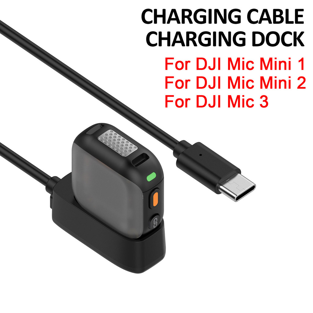 Adaptador De Cabo De Alimentação Para DJI Mic Mini 1/2/3 Type C USB 1M Carregador Suporte Sem Fio