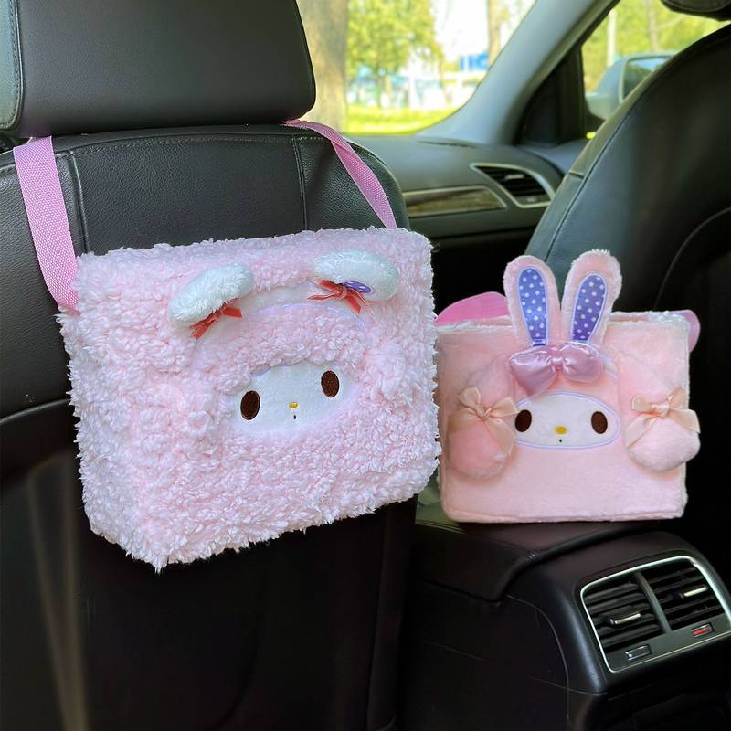 Cute Cartoon Plush Car Trash Can Hanging Car Storage Box Storage Box Multifunctional Glove Box c9TL
