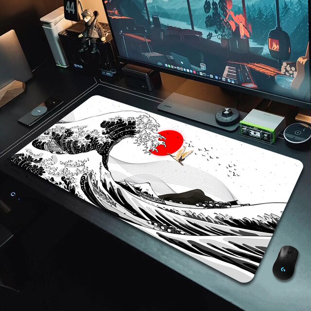 Mouse pad Roxo grande onda fora computador portátil anime teclado tapete xxl grande gaming mousepad