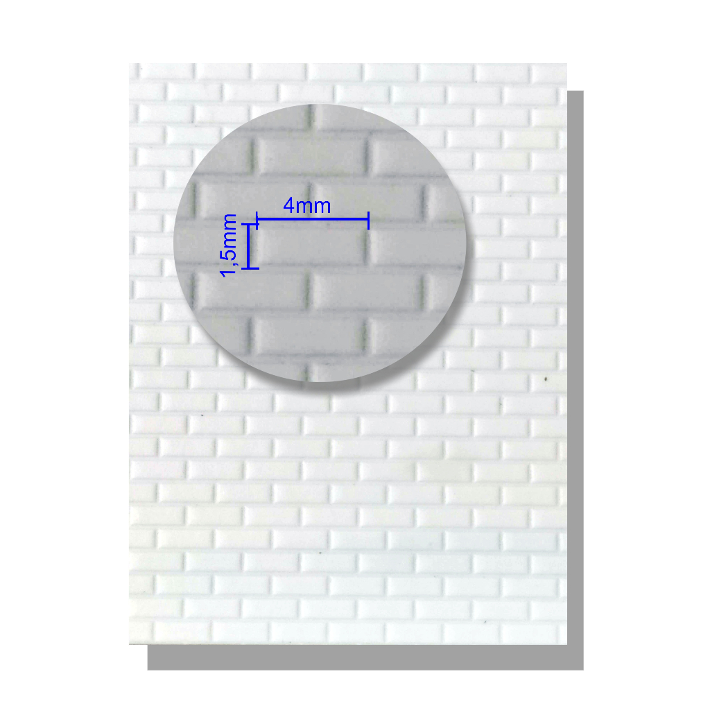 1 Folha Textura miniatura Tijolo 1:87 Pvc P Maquete Pvc Escala 1:100 1/87 diorama