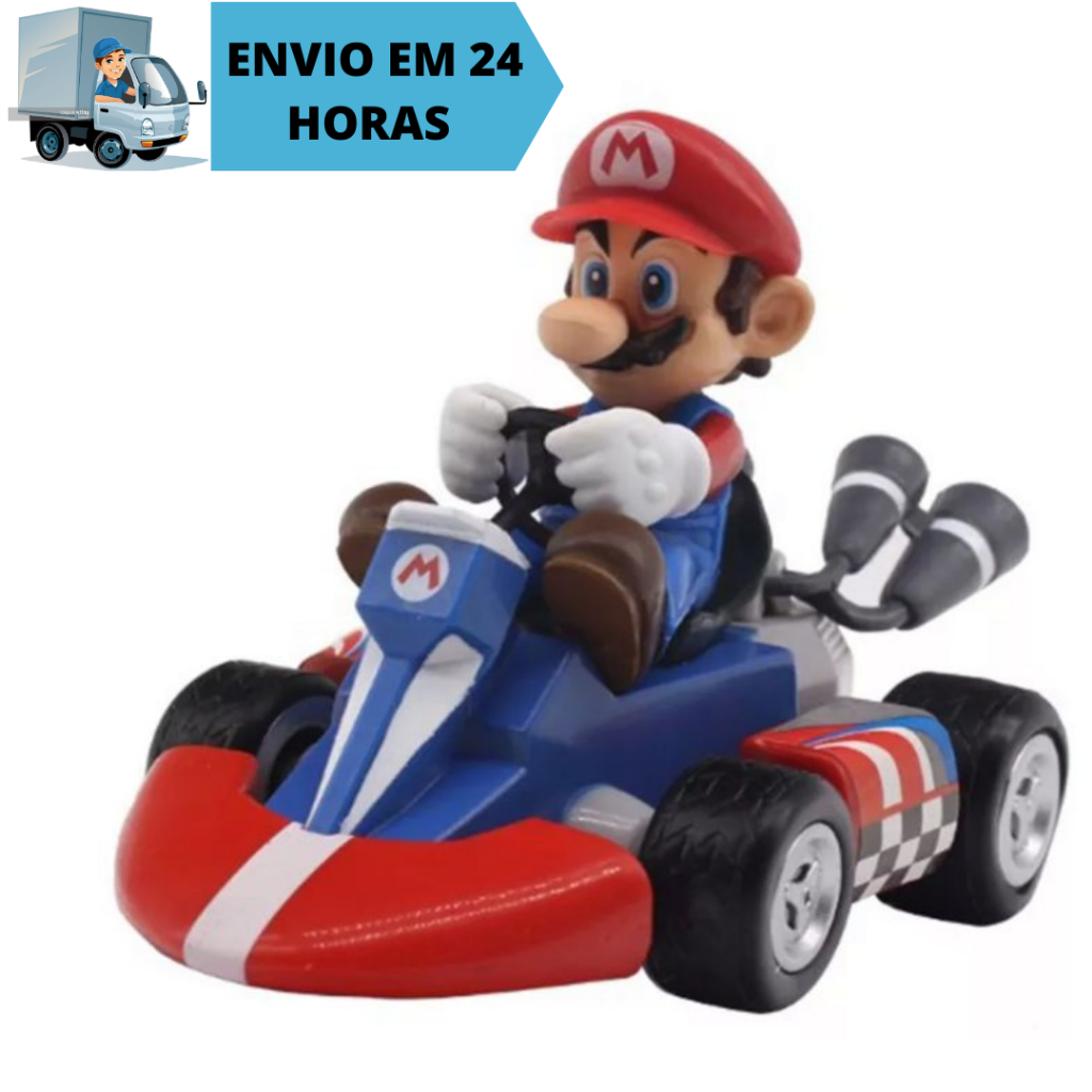 Carro Mario Kart Puxar Para Trás Do Carro De Motorista Super Luigi Yoshi 15 Centímetros PVC Figura Brinquedos As Criança