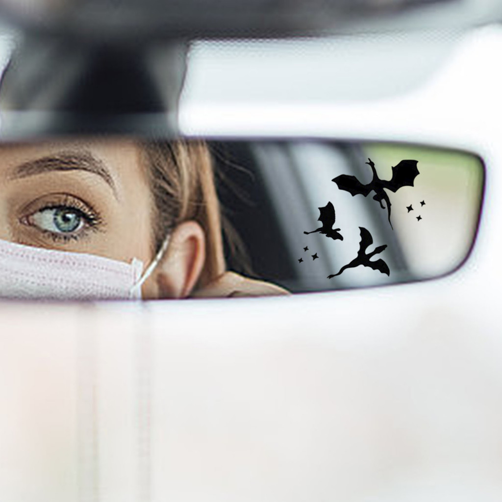 Waterproof Vinyl Decal for Trucks Halloween Window Stickers Flying Bat Car Rearview Mirror Pvc Decals Spooky Vehicle for