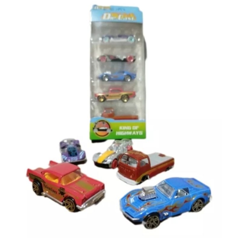 Cartela Hot Cars De Metal Pvc  Com 5 Carrinhos