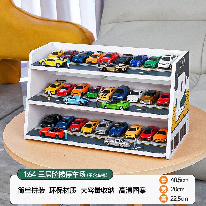 Modelo De Garagem De Estacionamento De Simulação De PVC Em Escala premium-1/64-Rack De Armazenamento Escalonado Para Car