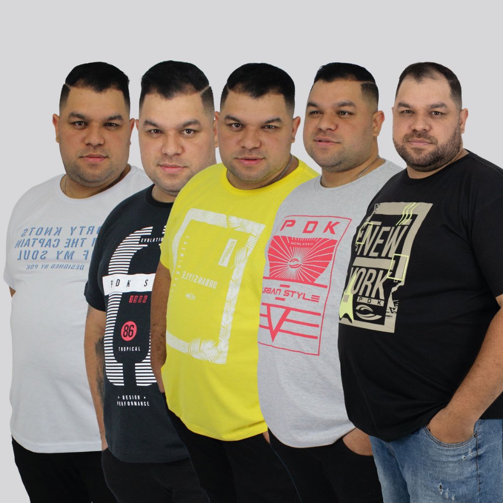 Kit 5 Camiseta Masculina Malha Estampada Big Plus Size G1 G2 G3 G4