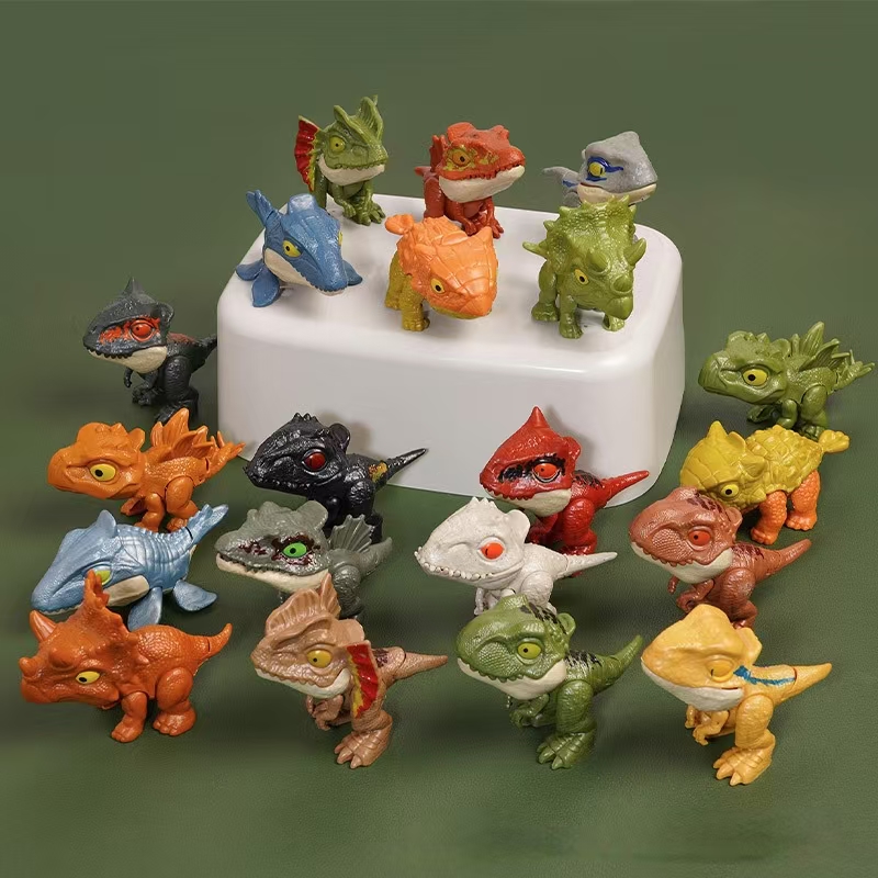 Brinquedo Dino Animal Fofo-T-Rex Triceratops Dedo-Morder Criativo Brinquedos Infantis Aniversário