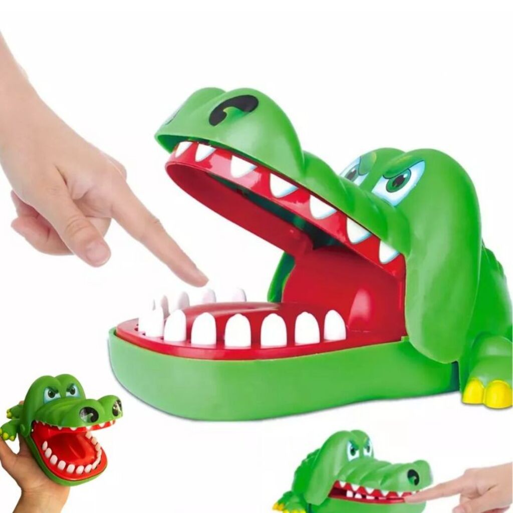 Brinquedo Jacaré Morde-Dedo - Pegadinha Divertida | Aperte o Dente Certo