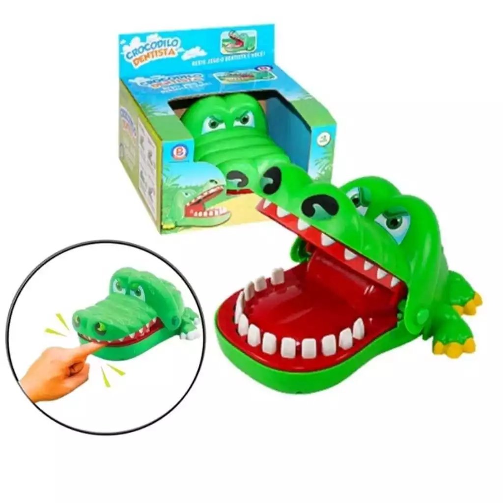 Jogo Crocodilo Morde Dedo Jacaré Dentista Aperta Dente Desafio Criança