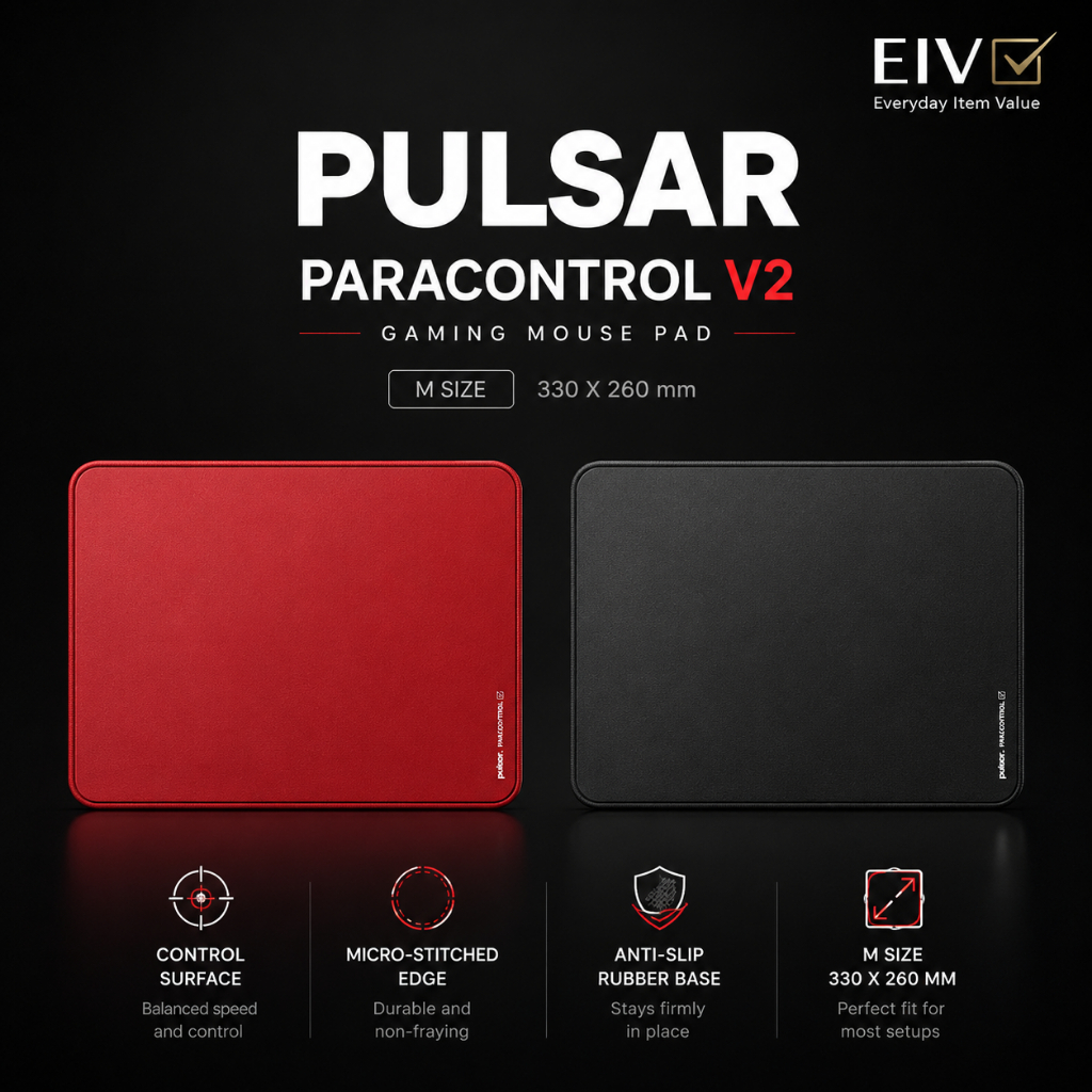 ⭐ Pulsar Pu ParaControl V2 Gaming Mouse Pad M Pano De Superfície De Controle Mousepad Base Antiderrapante Preto 330 260