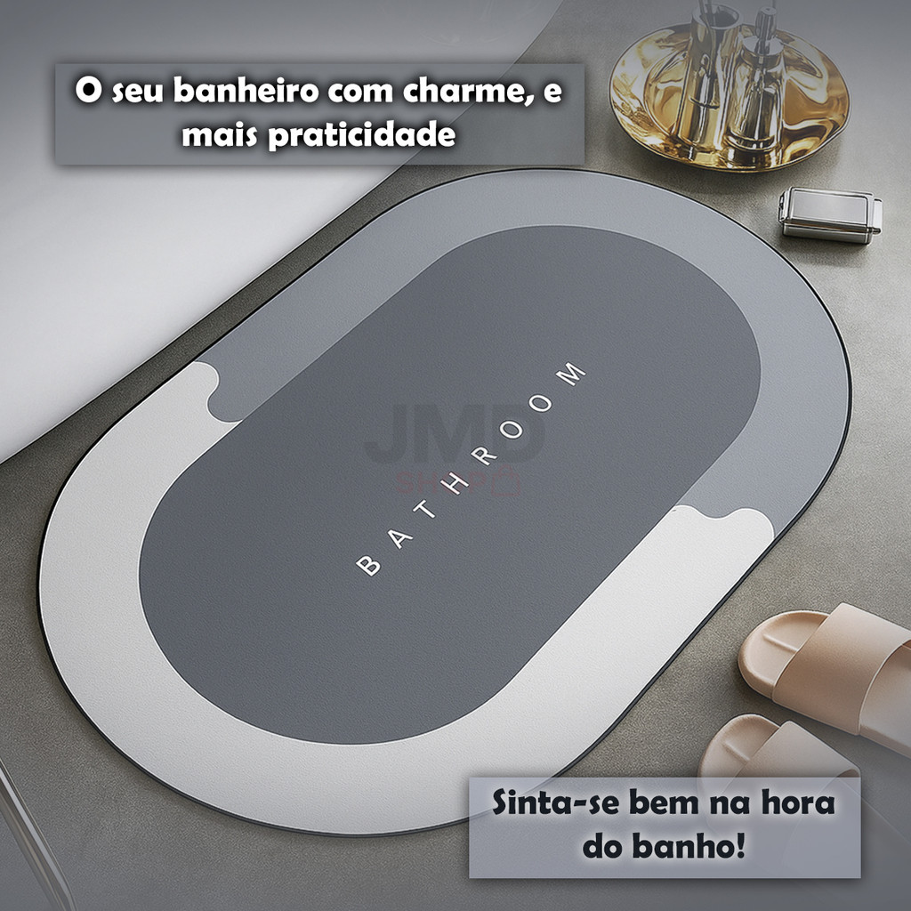 Tapete Super Absorvente Antiderrapante Decorativo  Segurança Estilo Em Casa