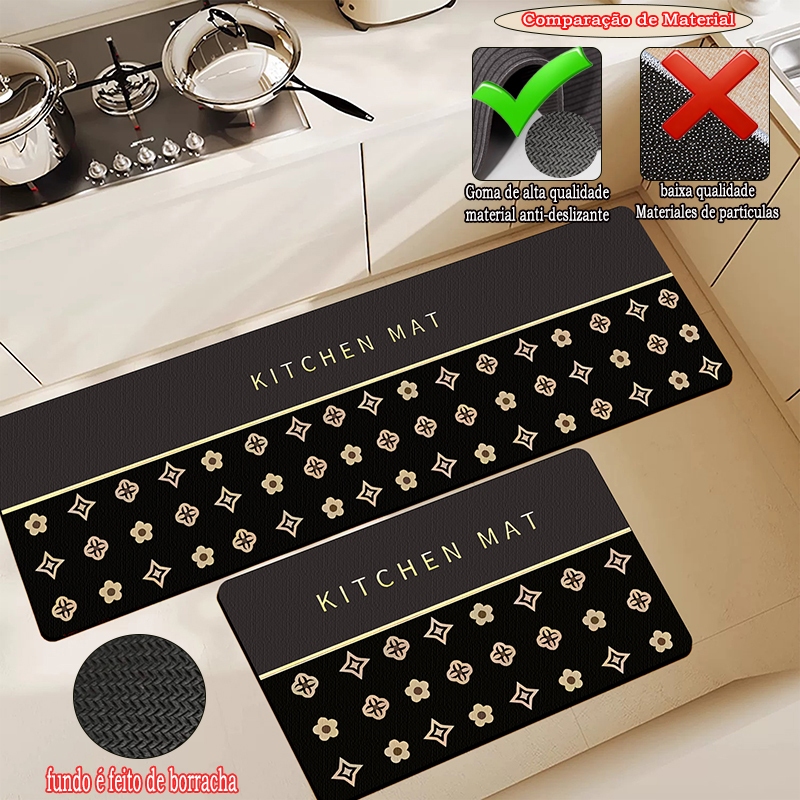 2-pack modern style kitchen floor mat set tapete de chão