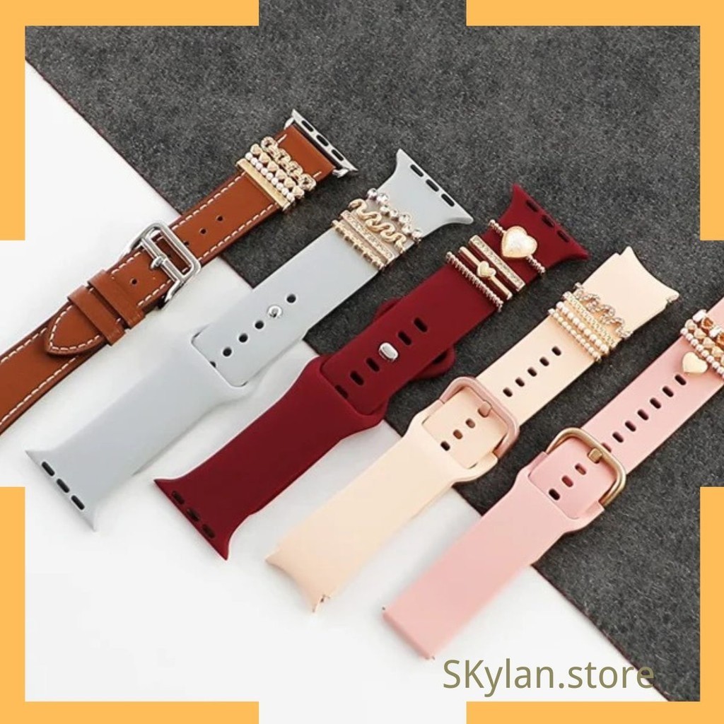 Diamond Jewelry Charms para Apple Watch Band, Acessórios de Decoração, 20mm, 22mm, Watch Bracelet, Samsung, Huawei