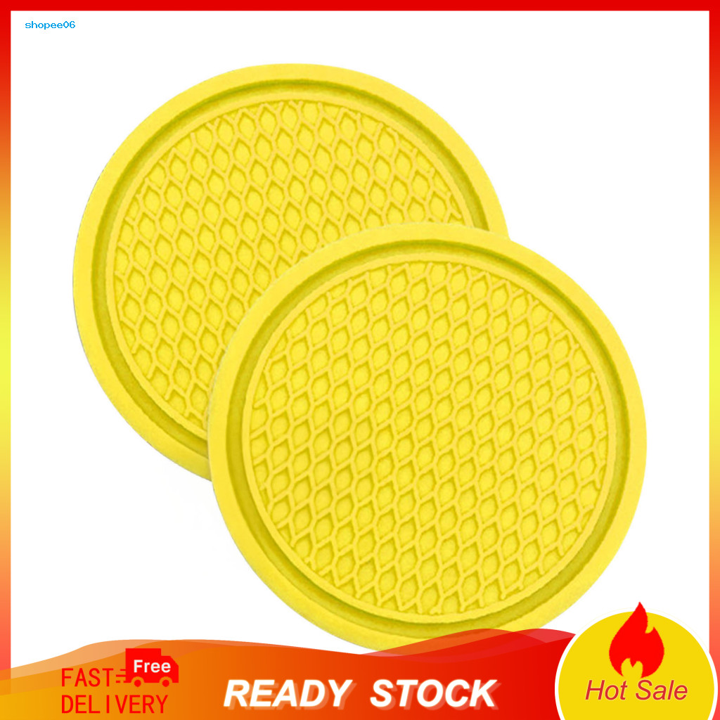 Soft Elastic Cup Holder Multi-color Car 2pcs Anti-slip Pads with Honeycomb Design Organizer for Bottles Phones – Non-s