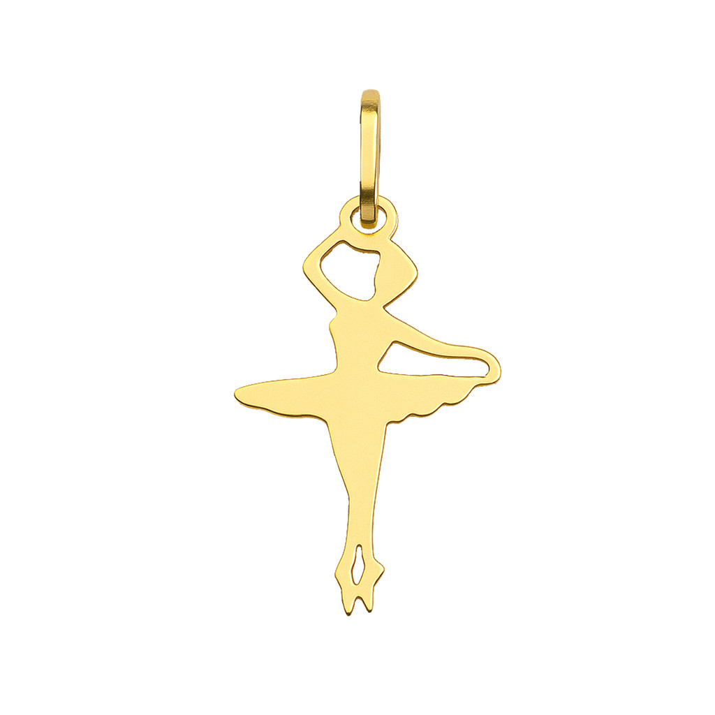 Pingente Bailarina Ouro 18k Joia Feminina Ballet Balé Espelhado Luxo Presente Delicado Elegante