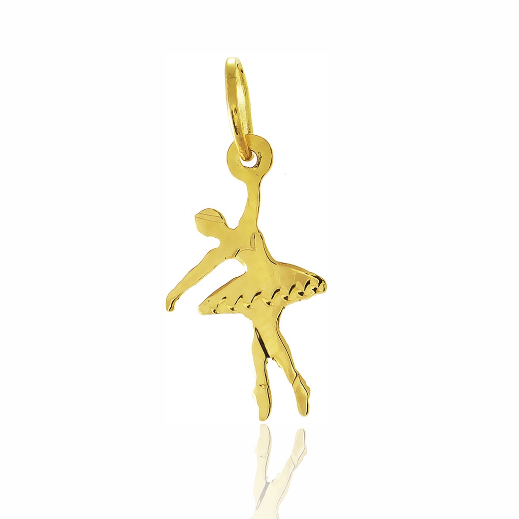 Pingente Bailarina Ouro 18k Ballet Balé Dança Espelhado